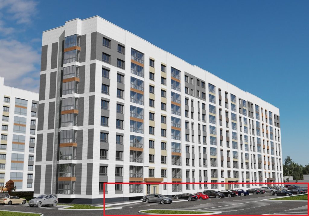 Проект ЖК "Карамель". Парковочные места открытого типа.