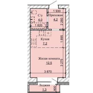 Герцена, 17. 1-комнатная студия 29 м²