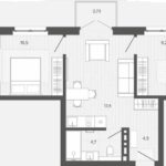 ЖК "Вышка". 2-комнатная квартира 51 м²