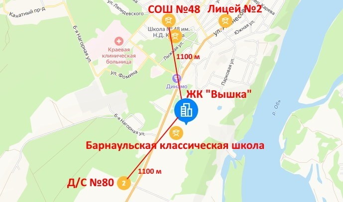 Инфраструктура рядом с ЖК "Вышка". Детские образовательные учреждения.