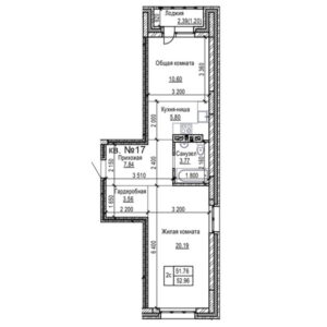 ЖК "Реновация". 2-комнатные студии 52 м²