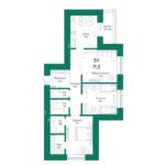 ЖК "Широта. 3-комнатная квартира 71 м²