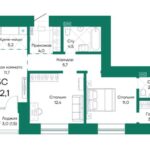 ЖК "Широта". 3-комнатная студия 62 м²