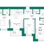 ЖК "Широта". 4-комнатная студия 76 м²