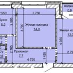 ЖК "Карамель". 2-комнатная квартира 44,9 м²