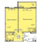 ЖК "Камелот". 2-комнатная студия 54 м²