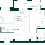 ЖК "Локомотив". "-комнатная студия 65 м² с балконом