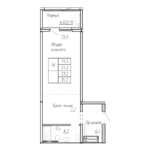 ЖК "Дом культуры". 1-комнатная студия 35,2 м²