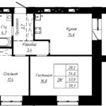 ЖК Современник. 2-комнатная квартира 57 м². Кирпич