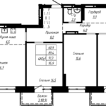 ЖК Современник. 4-комнатная студия 91,3 м². Монолит-кирпич