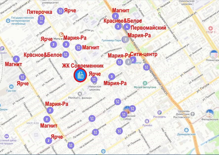 ЖК Современник. Магазины и ТЦ