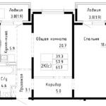 ЖК Спектр. Мельникова, 3. 2-комнатная квартира 61,7 м