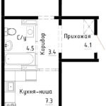ЖК Спектр. Мельникова, 3. 2-комнатная студия 48,6 м