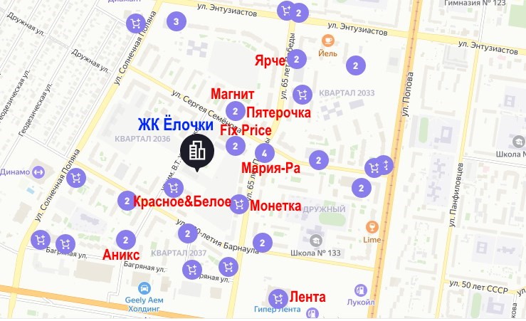 ЖК Елочки. ТЦ и магазины