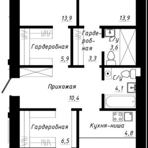 ЖК Прайм. 4-комнатная судия 99,7 м (кирпич)