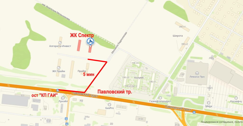 ЖК Спектр на карте. Транспортная доступность