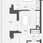 ЖК Меланж. 2-комнатная студия 56,99 м с террасой
