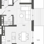 ЖК Меланж. 2-комнатная студия 64,97 м