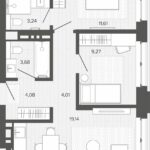 ЖК Меланж. 3-комнатная студия 55,04 м без балкона