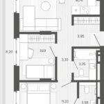 ЖК Меланж. 3-комнатная студия 56,17 м с террасой