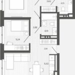 ЖК Меланж. 3-комнатная студия 57,92 м без балкона