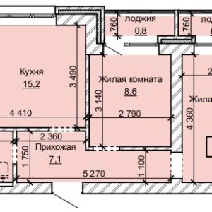ЖК Карамель. 2-комнатная квартира 46,5 м