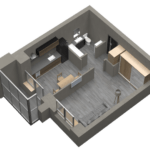 ЖК Современник. 1-комнатная квартира 36,3 м. Кирпич. 3D-визуализация