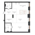 2-комнатная квартира 93,9 м
