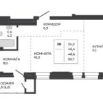 ЖК Павлов. 2-комнатная квартира 48,6 м