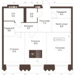 ЖК Сахаров Парк. 3-комнатная студия 82 м