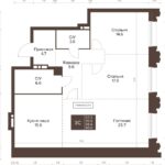 ЖК Сахаров Парк. 3-комнатная студия 96,6 м