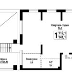 Родные берега. Промышленная, 10. 4-комнатная студия 141,1 м с террасой
