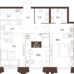 ЖК Сахаров Парк. 3-комнатная студия 84,9 м