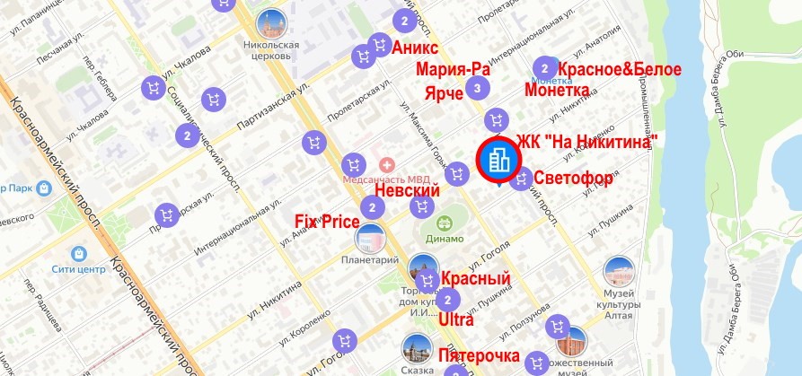 ЖК на Никитина. ТЦ и магазины