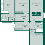 ЖК Камчатка. 3-комнатная квартира, Власихинская, 212 кор. 5, 89 м