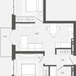 ЖК Вышка. 3-комнатная студия 54,95 м