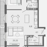 ЖК Вышка. 3-комнатная студия 85,29 м с террасой