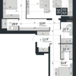 ЖК Opera Residence 3-комнатная студия 96 м Вариант планировки