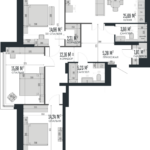 ЖК Opera Residence 4-комнатная студия 110 м. Вариант планировки