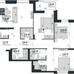ЖК Opera Residence 4-комнатная студия 110,98 м. Вариант планировки