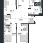 ЖК Opera Residence 4-комнатная студия 130 м. Вариант планировки